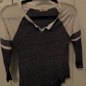 navy and white baseball t-shirt